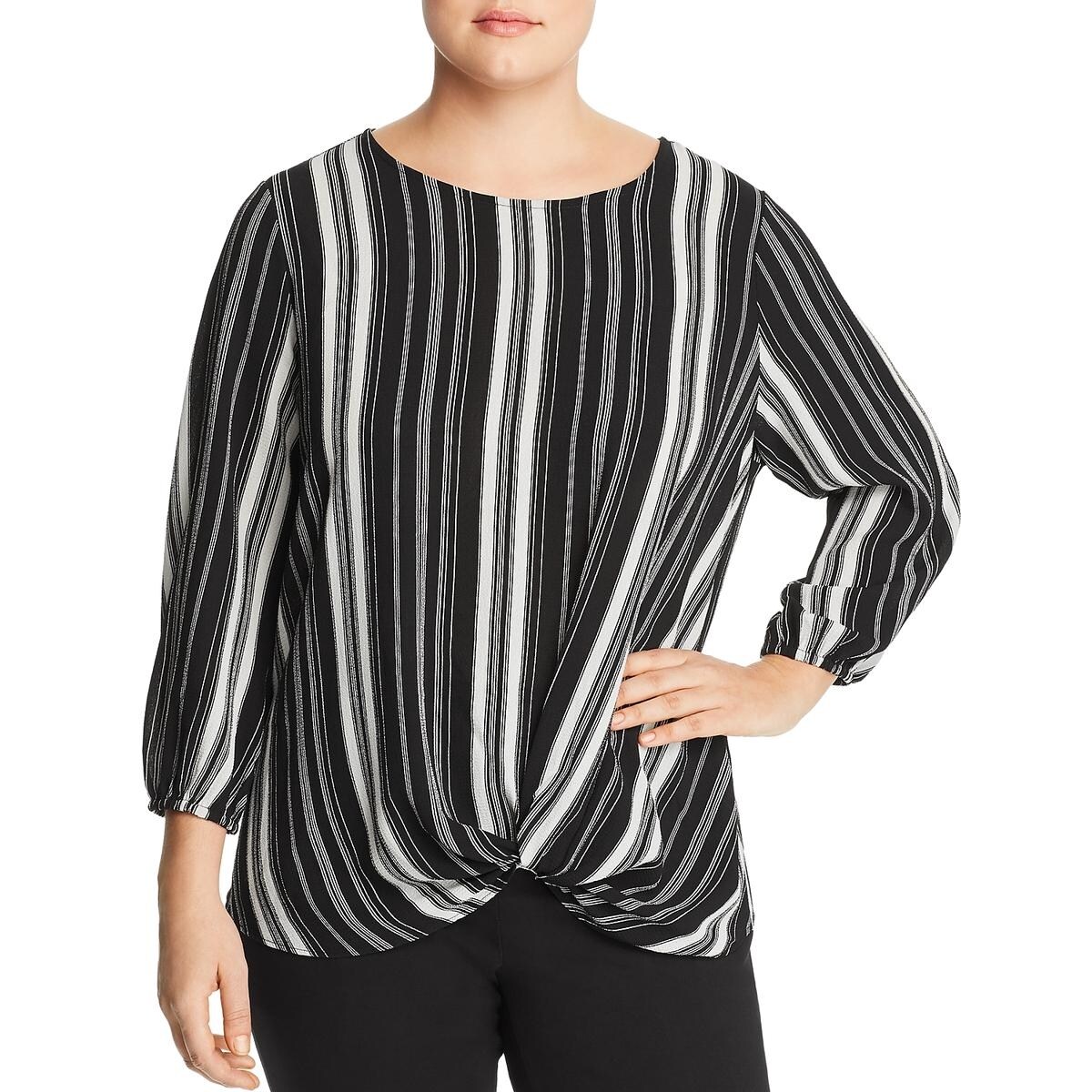 Shop Status By Chenault Womens Plus Blouse Striped Twist Front