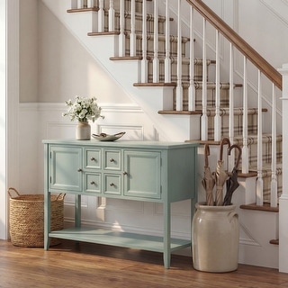 SAFAVIEH Brighton French Blue Finish Storage Sideboard - 45.7" x 15" x 34"
