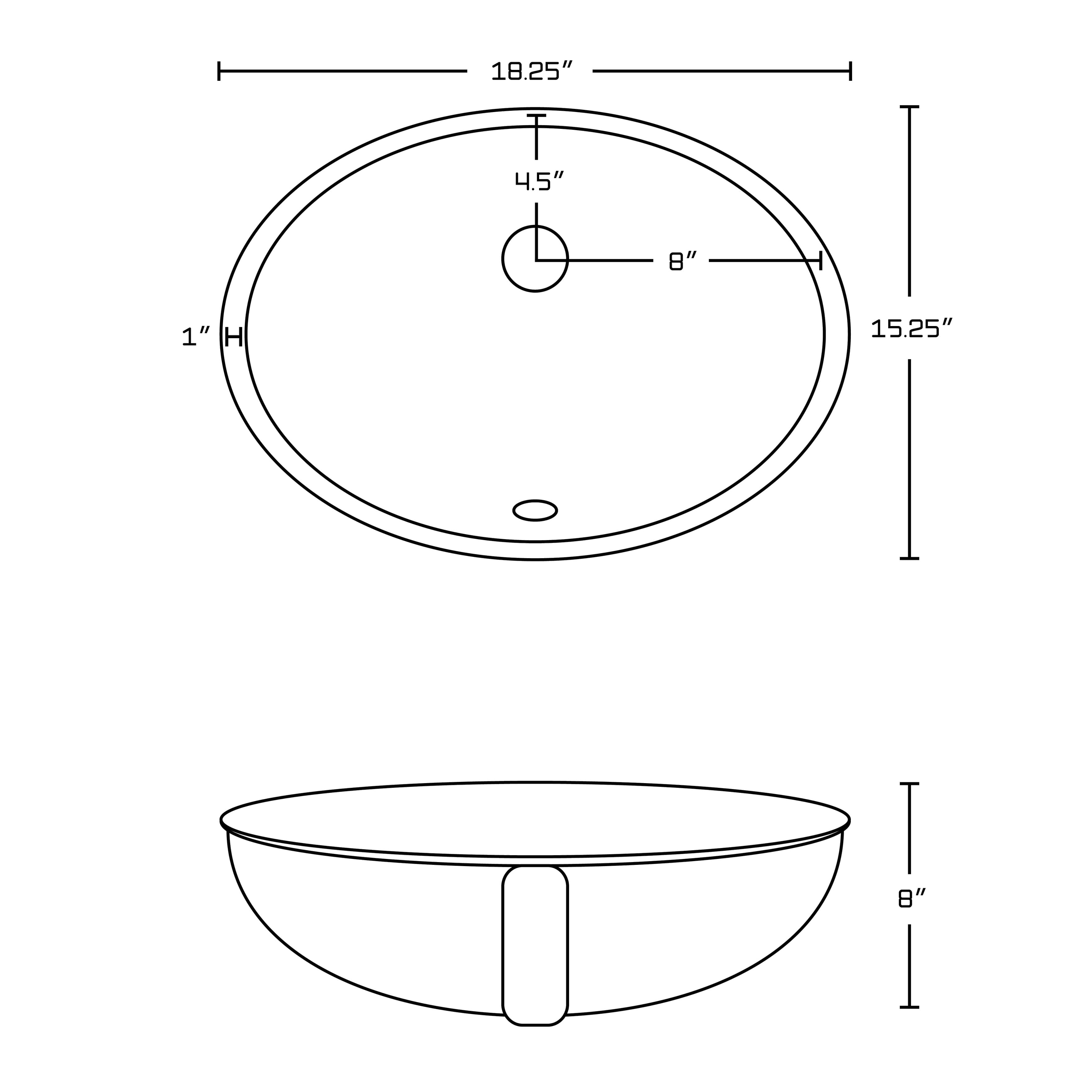 18.25in. W CSA Oval Undermount Sink Set In White Oil Rubbed Bronze