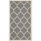 SAFAVIEH Courtyard Kathy Indoor/ Outdoor Waterproof Patio Backyard Rug - 2' x 3'7" - Anthracite/Beige