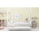 preview thumbnail 7 of 12, Full Size House-shaped Platform Bed with Full-length Fence, Metal Bed with With Trundle for Bedroom, White