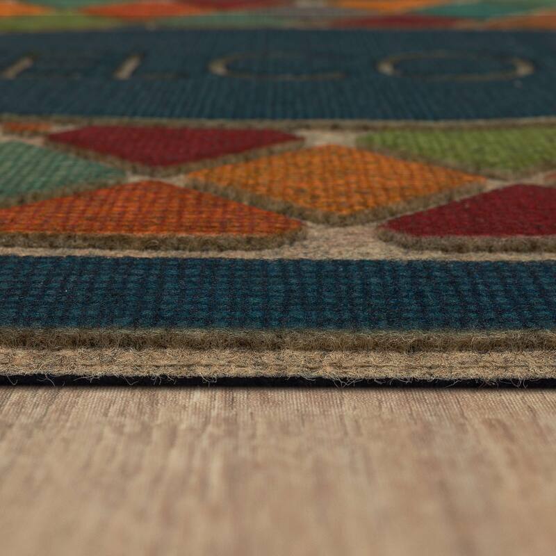 Mohawk Home Crosshatch Tile Welcome All Weather Recycled Rubber Door Mat - 2' x 4'