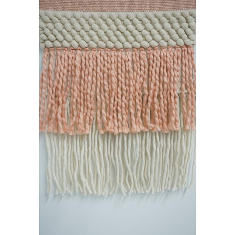 Home&Manor Wool and Cotton Large Macrame Wall Hanging with Rod Included - Exact Size