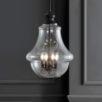 Catalina Adjustable Metal/Glass LED Pendant, Oil Rubbed Bronze by JONATHAN Y