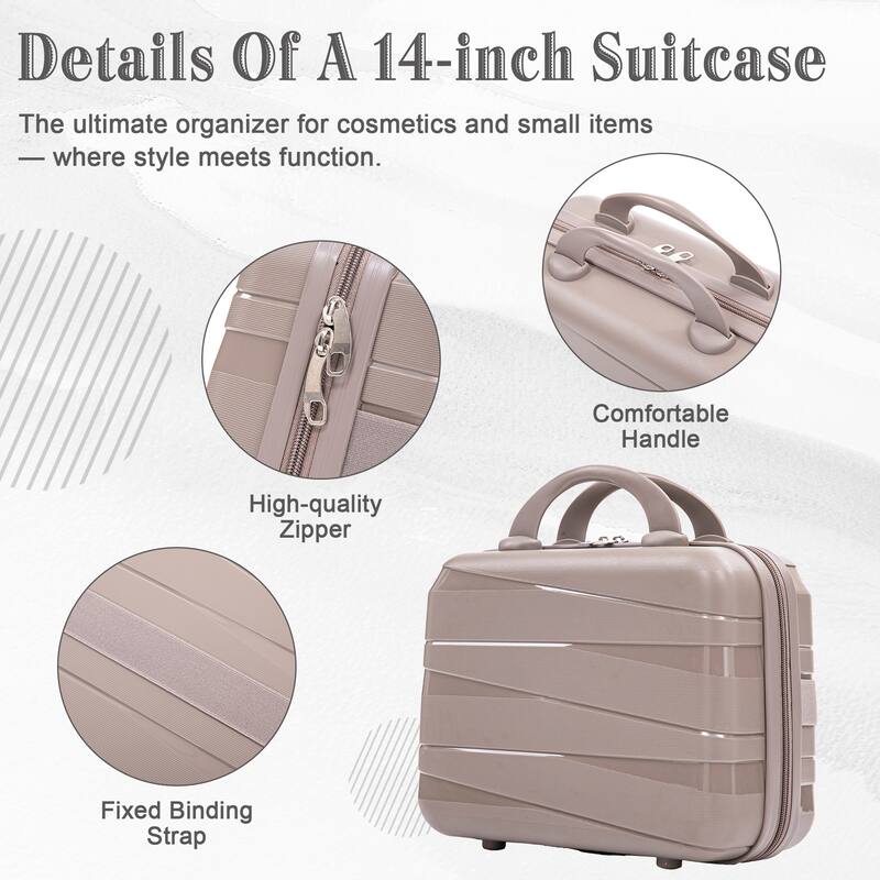 14IN 20IN 24IN 28IN 4 pcs/set in PP Spinner Wheel Luggage, Carry on Suitcase, Iron Pull Rod, Combination Password Lock