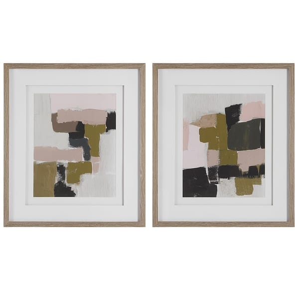 slide 2 of 7, Uttermost Color Block Framed Prints, Set/2 - 26.5"x30.5"x1"