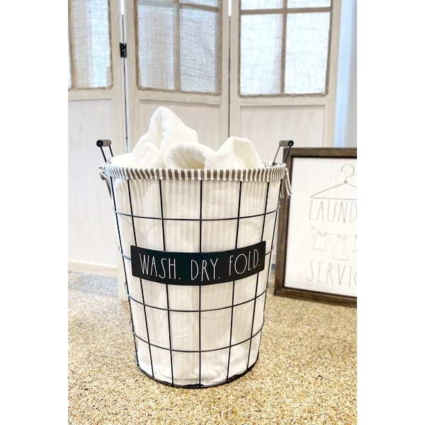 Rae Dunn Heavy Duty Laundry Hamper WASH DRY FOLD Bed Bath & Beyond