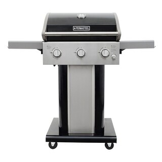 Permasteel 3 burner grill with folding side shelves