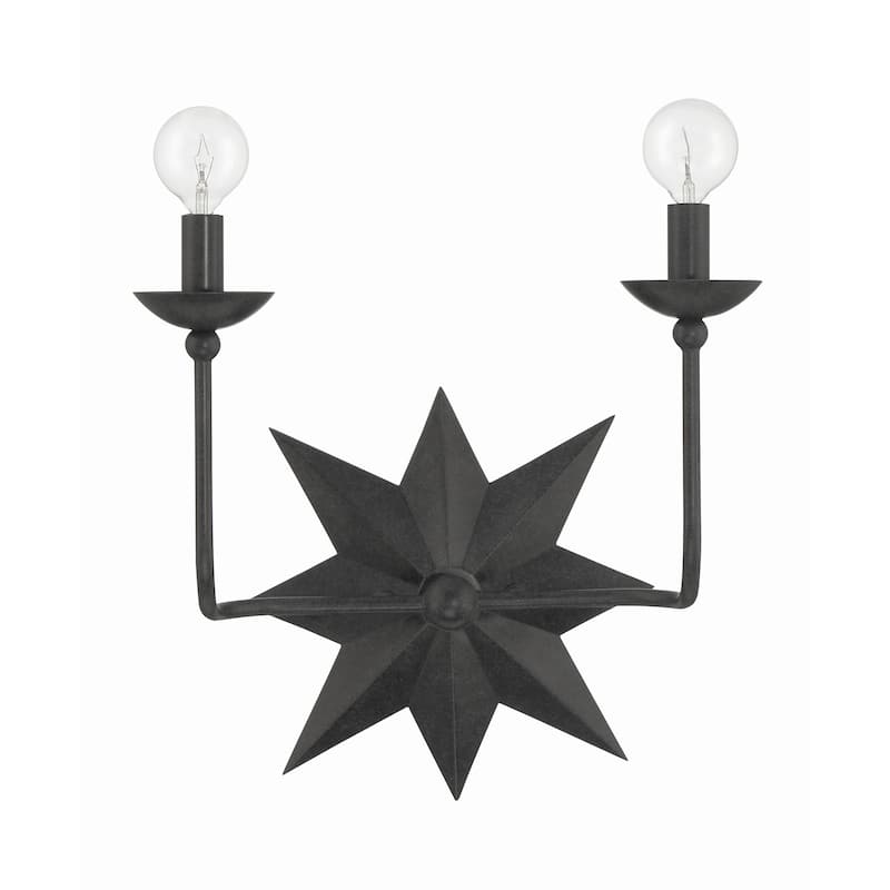 Astro 2 Light Black Wall Mount - 13"W x 15.25"H x 6"D