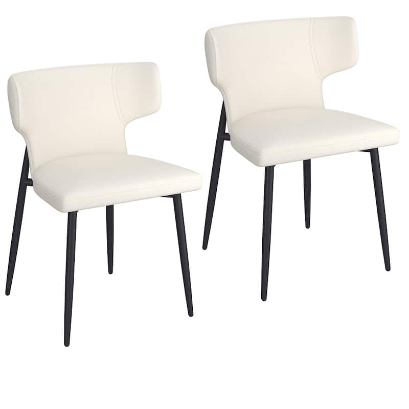 Contemporary Fabric and Metal Dining Chair, Set of 2