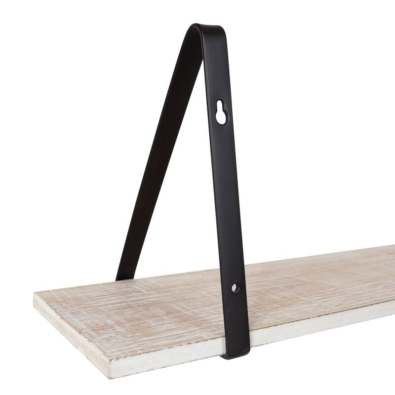 Kate and Laurel Soloman Wood 2 Piece Shelves with Metal Brackets