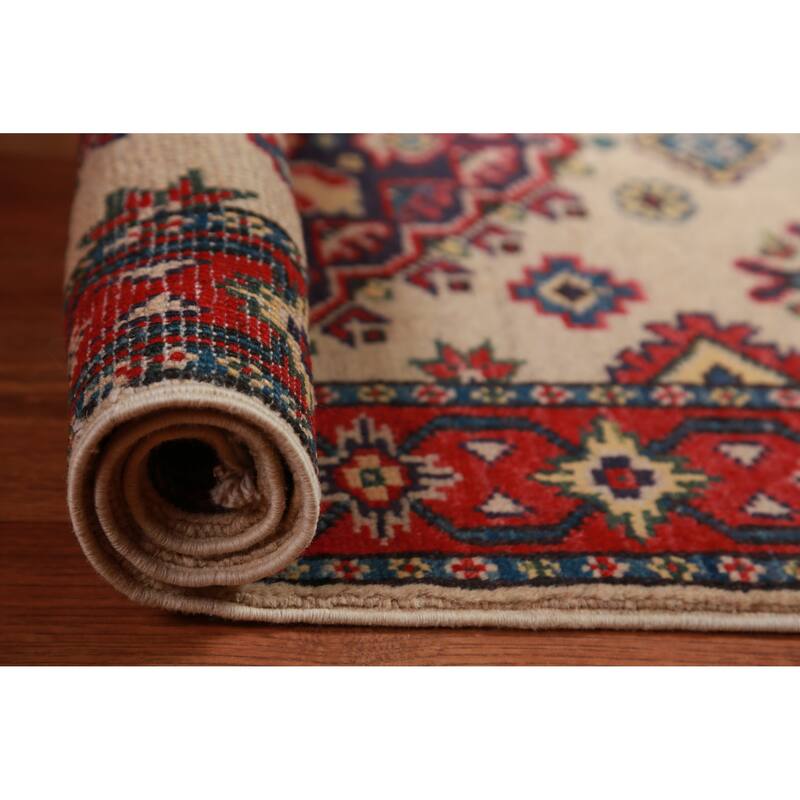Traditional Kazak Rug Oriental Hand-Knotted Wool Carpet - 2'0"x 3'0"