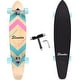 preview thumbnail 1 of 7, 42 in. Geometric Pink Longboard Skateboard Drop Through Deck Complete Maple Cruiser Freestyle, Camber Concave Pink