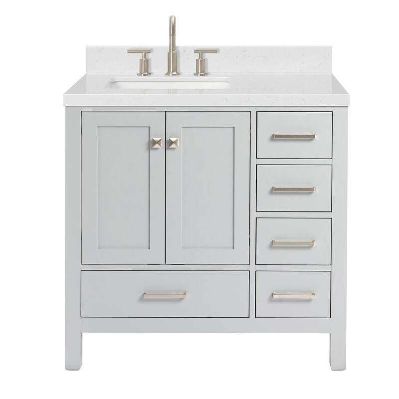 Ariel A036SLCQRVO Cambridge 36" Free Standing Single Basin Vanity Set - Grey