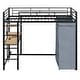 preview thumbnail 15 of 18, Twin Size Loft Metal Bed with Desk,Shelves,Power Outlet,LED Light and Wardrobe