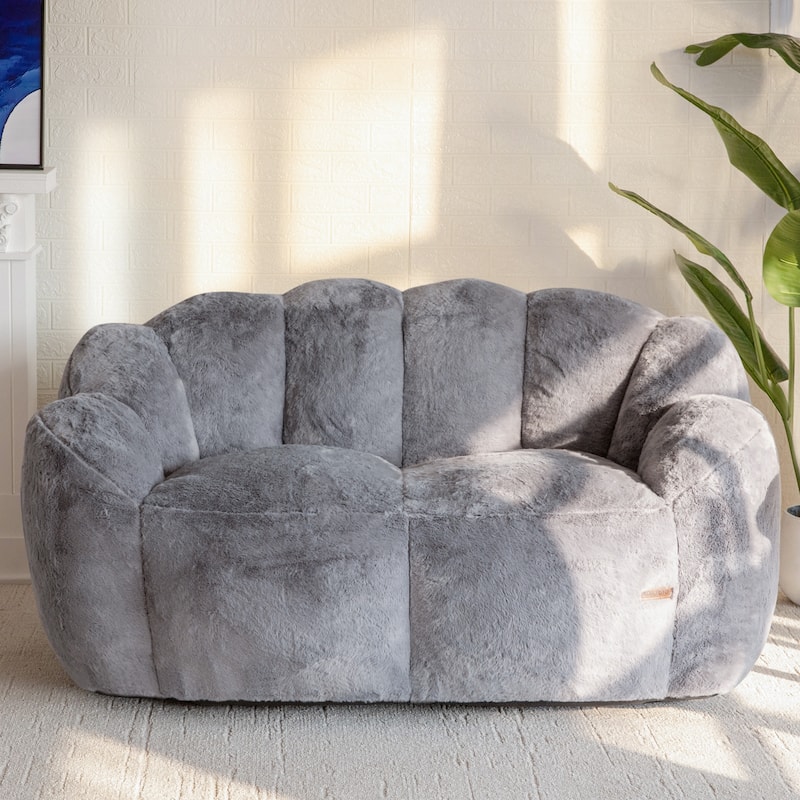Floral Shaped Bean Bag Chair - Grey
