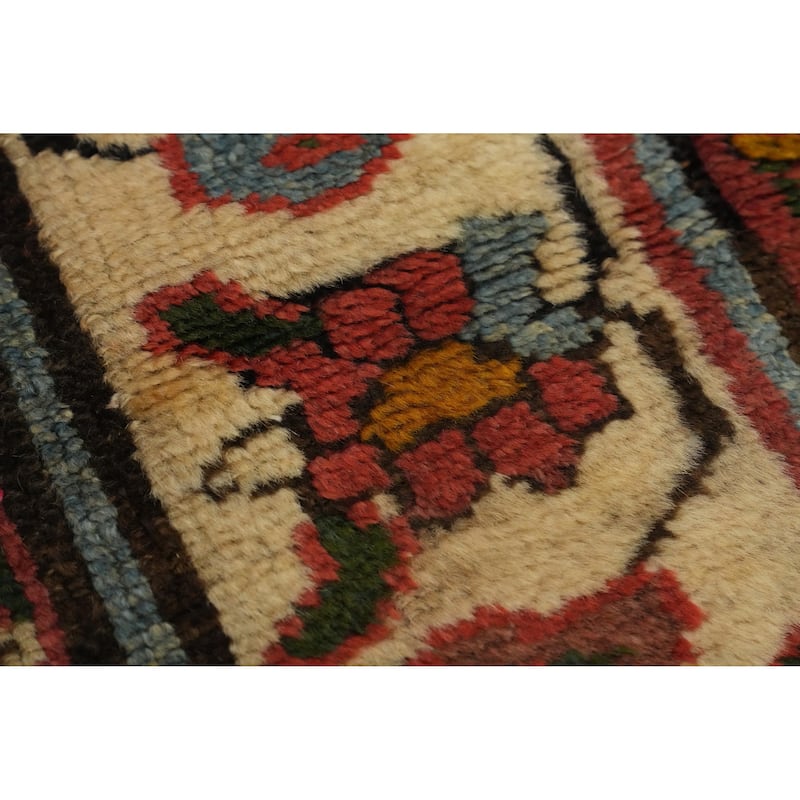 Hand Knotted Oriental 100% Wool Carpet Traditional Floral Brown Bakhtiari Runner Rug - 15' 11'' X 3' 0''