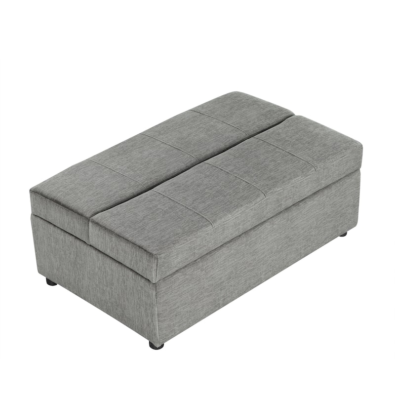 Twin Size Folding Ottoman Sleeper Bed with Mattress Convertible Guest Bed