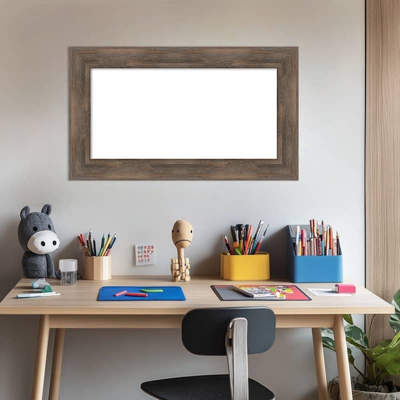 Amanti Art Hardwood Chocolate Framed Dry Erase Magnetic Board