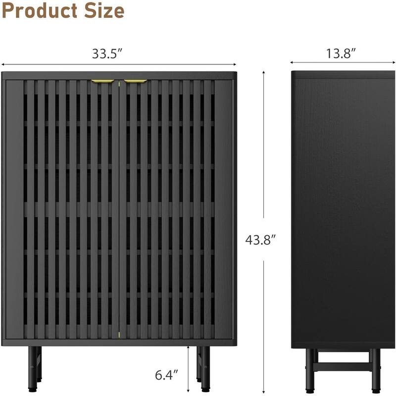 6-Tier Farmhouse Rattan Shoe Storage Cabinet for Entryway Foyer Hallway