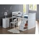 preview thumbnail 3 of 4, Sleek White Twin Loft Bed Set, Includes Desk & Storage