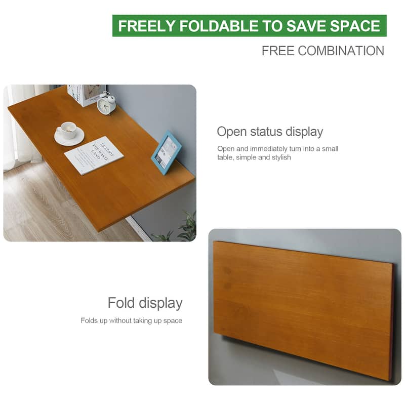 Multifunctional Wall Mounted Folding Desk Wooden Shelf & Workbench