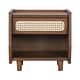 preview thumbnail 13 of 19, Christopher Knight Home - Zessia Retro 19" Wood Nightstand with Woven Drawer and Open Shelf