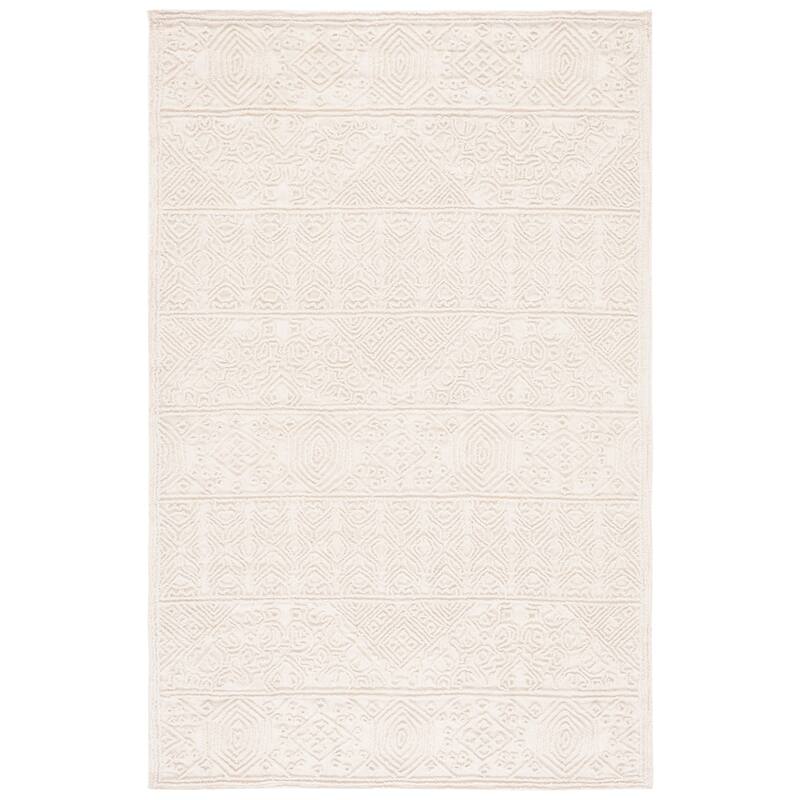 SAFAVIEH Handmade Trace Lasonya Wool Rug - 6'6" Square - Ivory