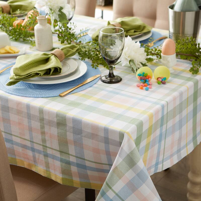 Sweet Spring Plaid Tablecloth 60x84