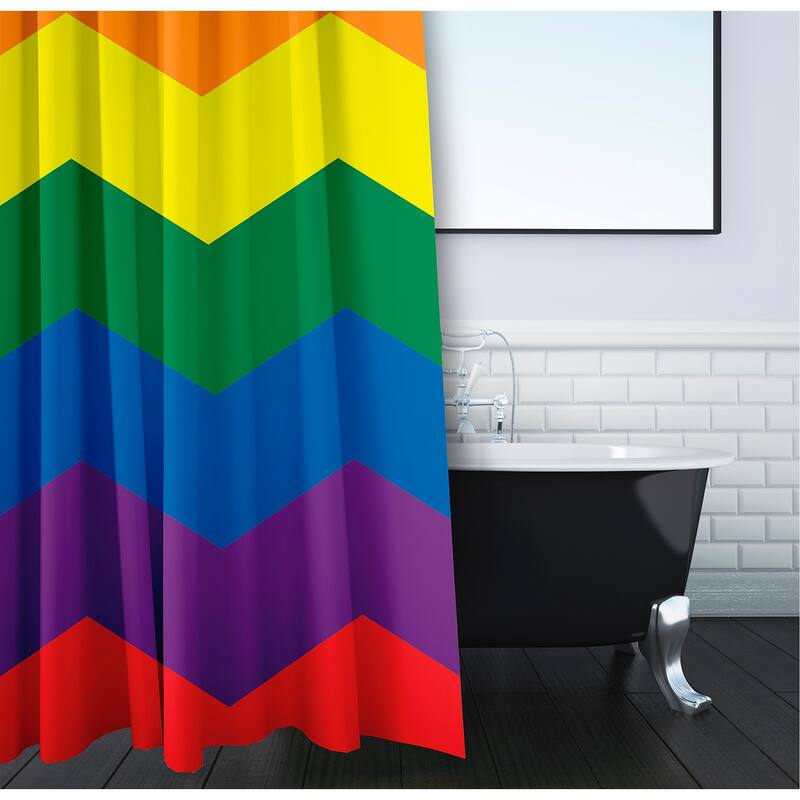 Inclusive Pride Flag Durable Poly Shower Curtain