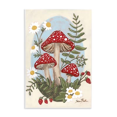 Stupell Cottage Mushrooms & Blooms Wall Plaque Art Design By Sara Baker