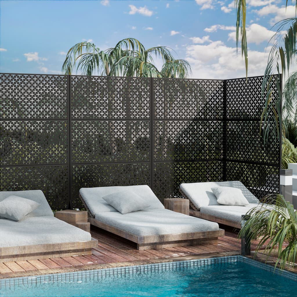Outdoor Privacy Screen Metal Privacy Screen Panel Free Standing - 72*47