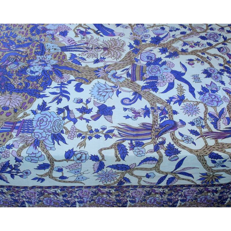 Vibrant Cotton Floral Tree Of Life Tablecloth Collection