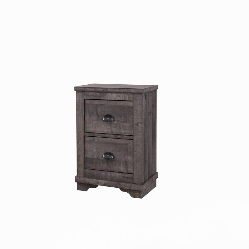 1pc Contemporary Two-Drawers Nightstand,Gray Color