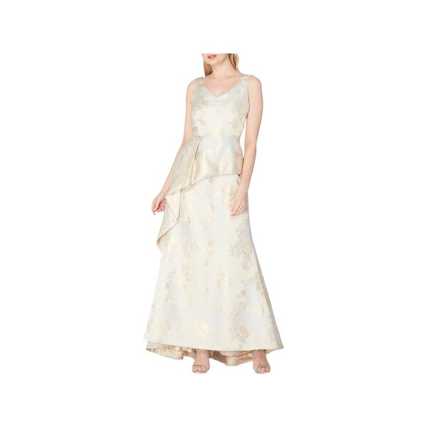 Tahari Asl Womens Evening Dress Metallic Jacquard Free Tahari Asl Womens Evening Dress Metallic Jacquard