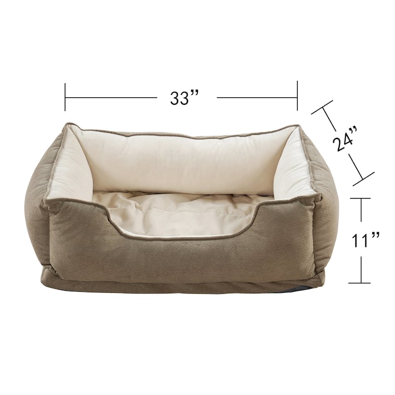Textured Plush Rectangle Pet Bed