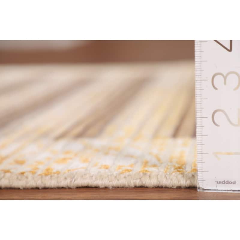 Striped / Abstract Oriental Accent Rug Handmade Wool Carpet - 2'9"x 4'9"