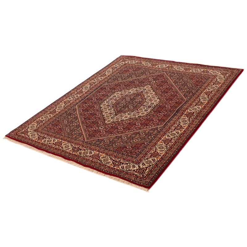 ECARPETGALLERY Hand-knotted Bijar Red Wool Rug - 6'6 x 7'11