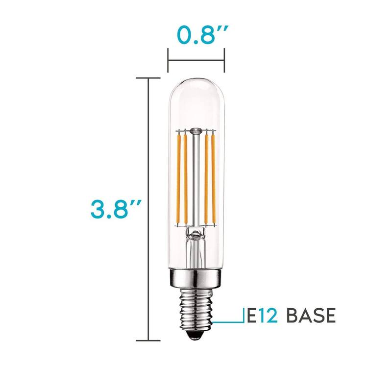 Luxrite Vintage E12 LED Bulb 60W Equivalent, T6 T6.5, 2700K Warm White