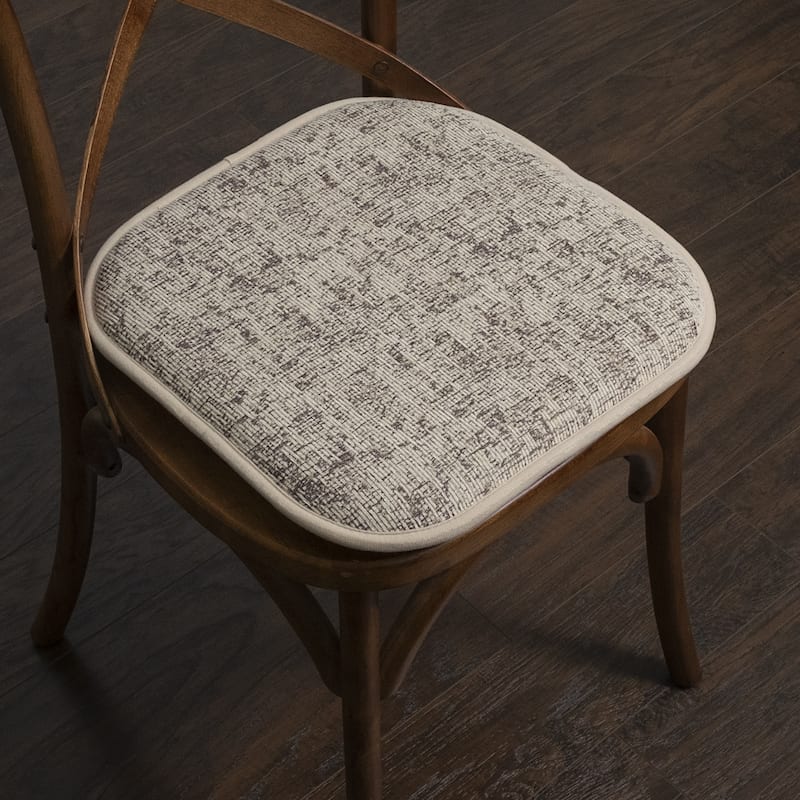 Sweet Home Collection Broadway Memory Foam Non Slip Back Chair Pad Cushion - 16"x16" - Set of 6 - Cream-Chocolate