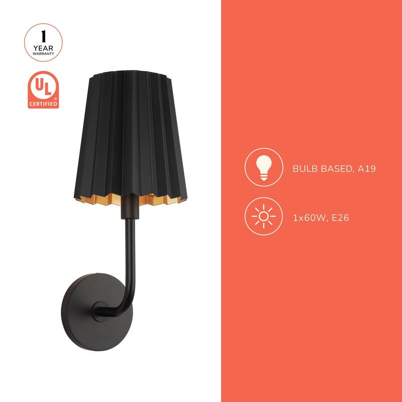 Alora Lighting WV528007 Plisse 17" Tall Wall Sconce