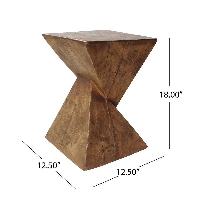 Roomfitters Modern Fluted Side Table, Stylish Round Pedestal End Table for Living Room, Bedroom, or Office