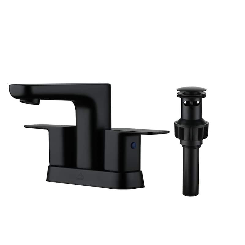 4 in. Center Set Double Handle Bathroom Faucet in Matte Black