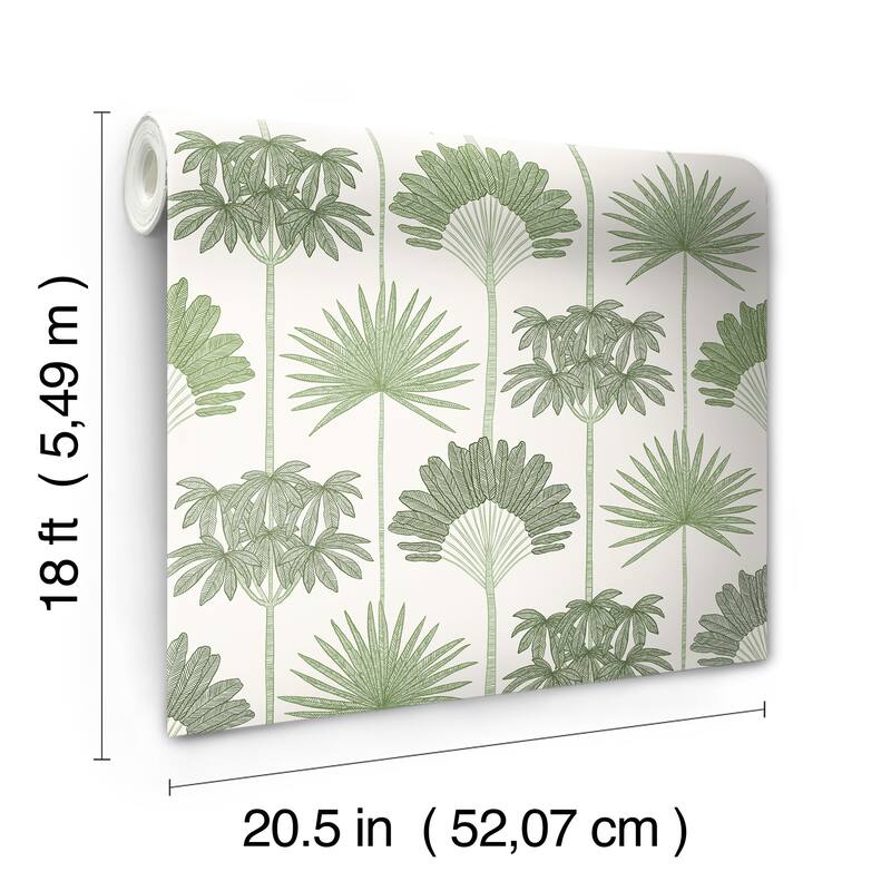 NuWallpaper Kentia Green Peel and Stick Wallpaper