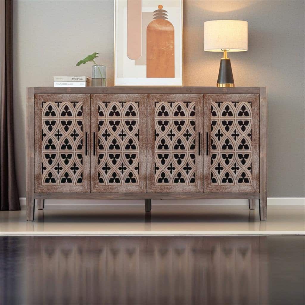 Hollow Four Door Antique Cabinet