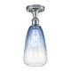 preview thumbnail 1 of 1, Innovations Lighting Endless Possibilities Ballston - Brookhaven Almond - 1 Light 6" Semi-Flush Mount Polished Chrome/Sapphire Blue