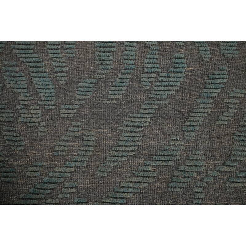 Moroccan Abstract Area Rug Hand-Knotted Oriental Grey Wool Carpet - 7'11"x 10'1"
