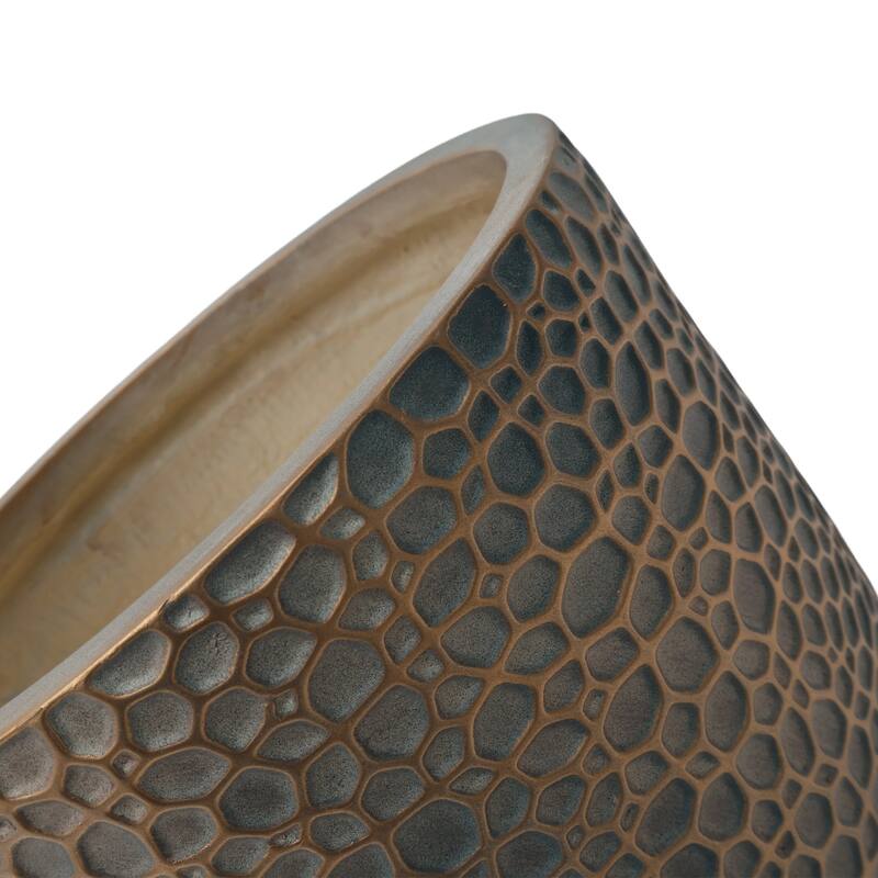 Large Outdoor Indoor Planter, 15.75"+11.4"+7.87" Dia Round Magnesium Oxide Planter Set of 3, Flower Pots with Drainage Holes