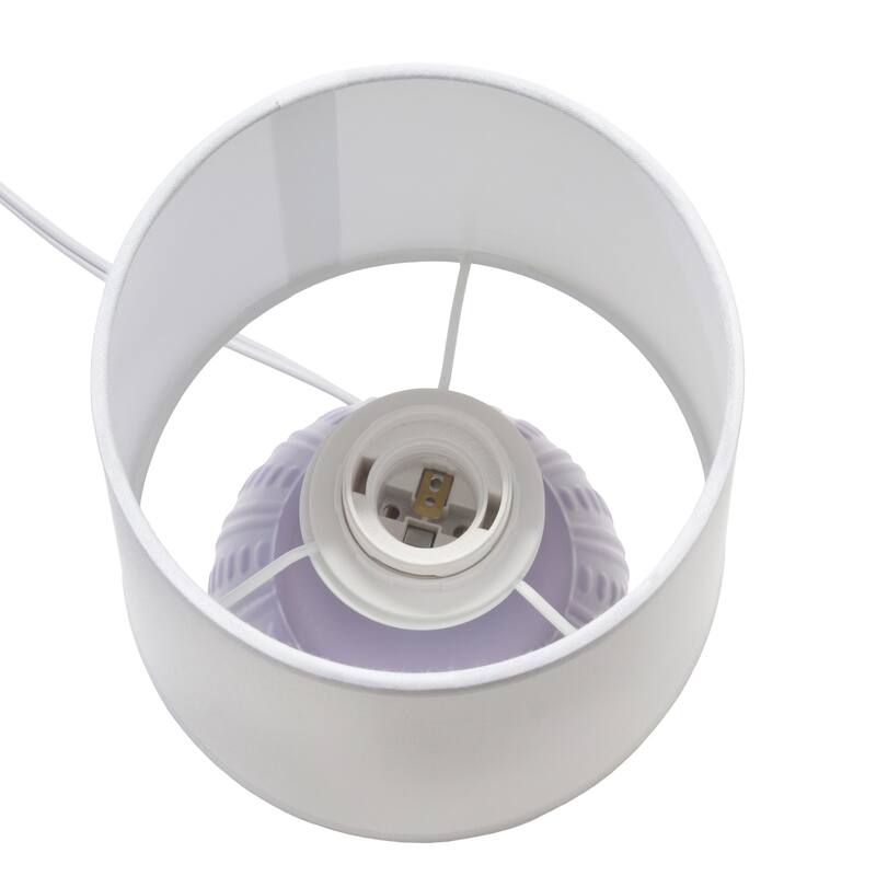 Mini Oval Table Lamp with Tapered Shade - 12.5" - Lavender