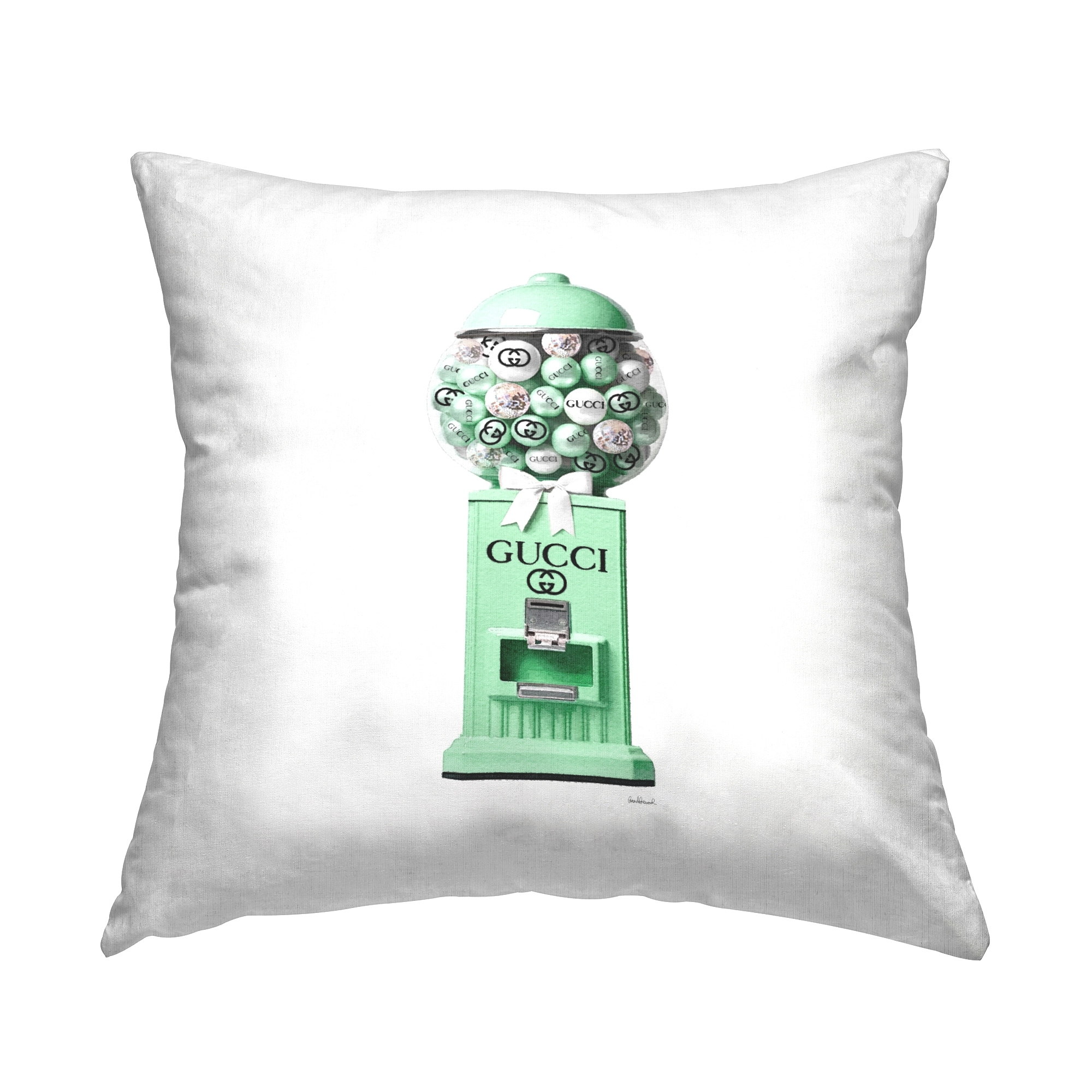 Stupell Green Glam Gumballs Decorative Printed Throw Pillow Design by Amanda Greenwood